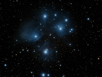 M45 4h16m40s 66subs darks ISO1600 1  M45 - Second further background neutralization and color adjustments of the November 23, 2011 version.